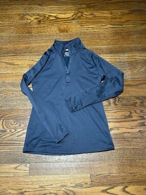 Layer 8 Navy Blue Quarter-Zip Long Sleeve Top